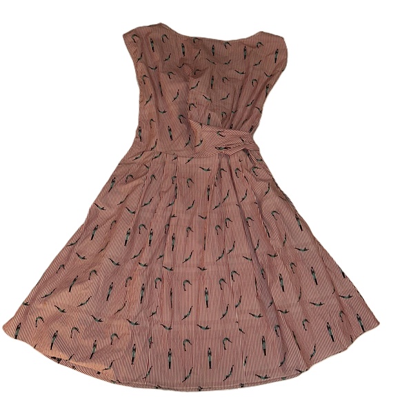 Maeve Red White Striped A-Line Dress Sleeveless Patterned Size US 6 - Picture 2 of 6